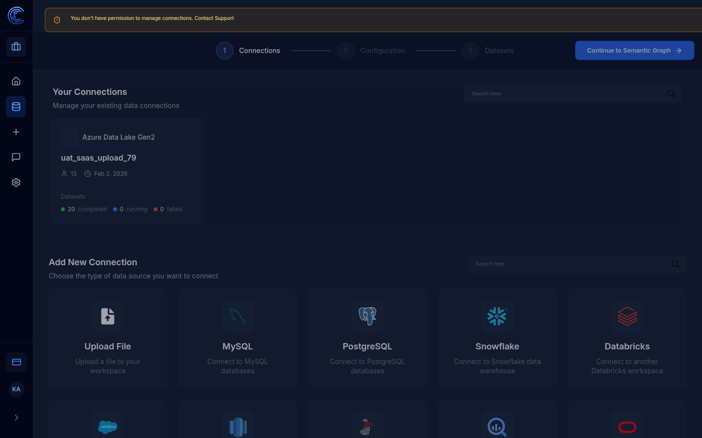 Add New Connection — data source grid