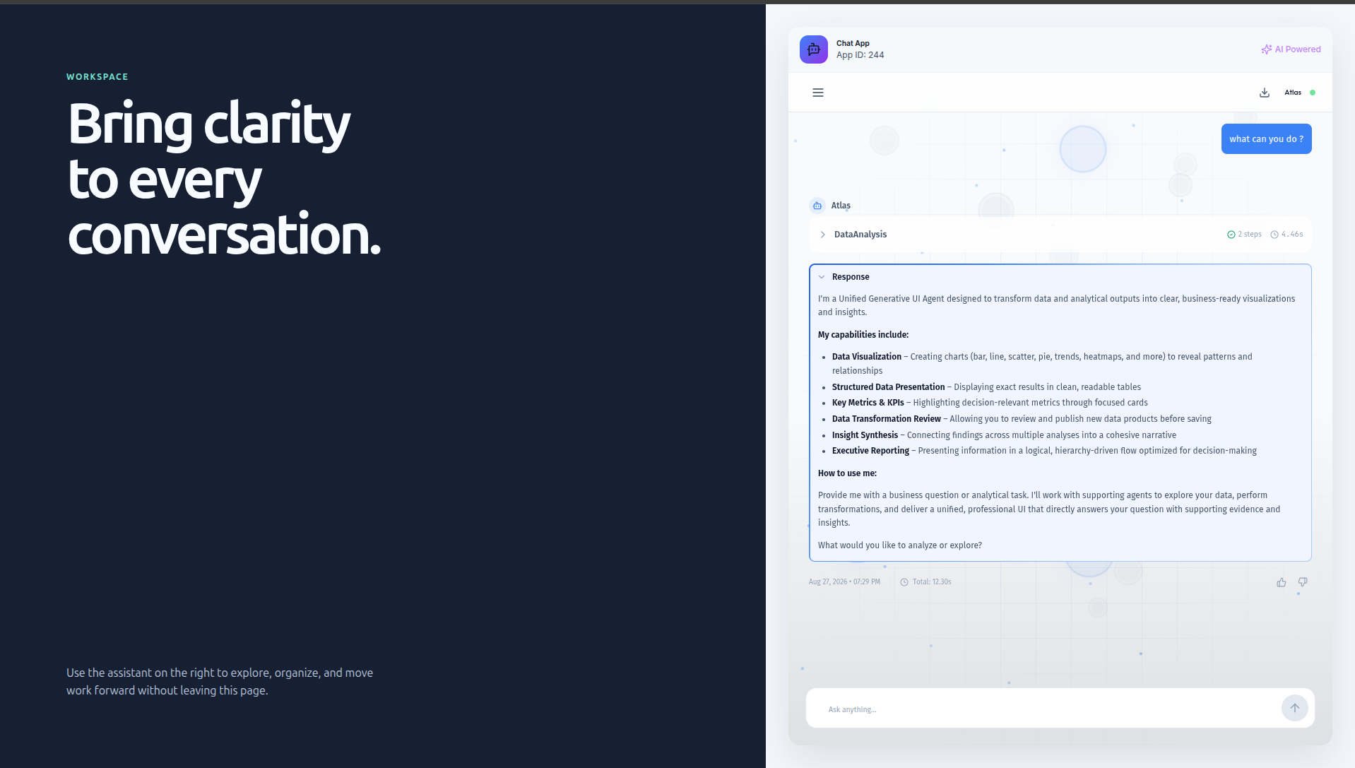 ChatApp running inside its host page