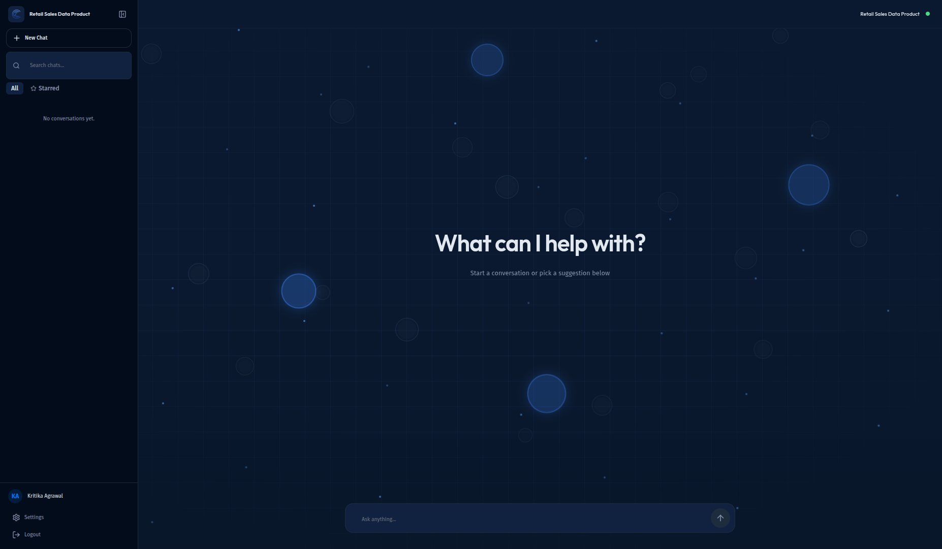 ChatApp deployed interface