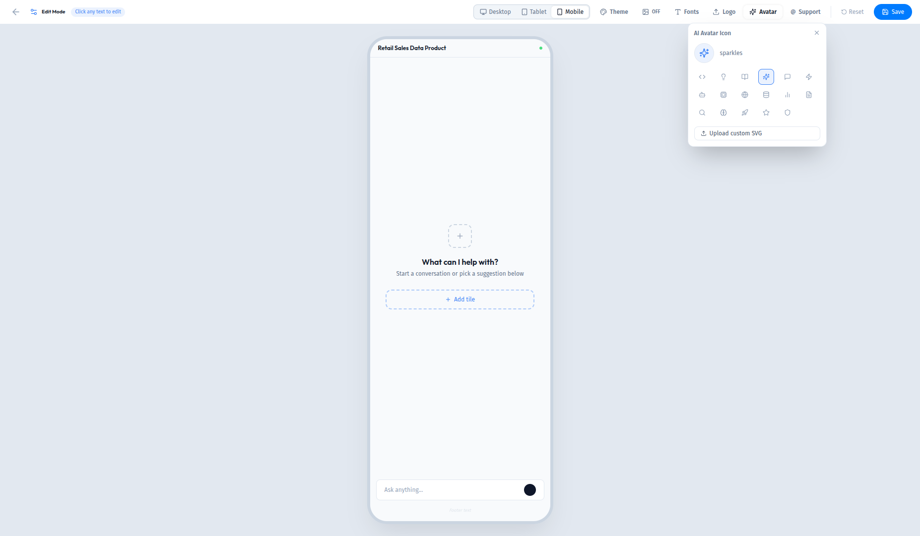 Mobile preview