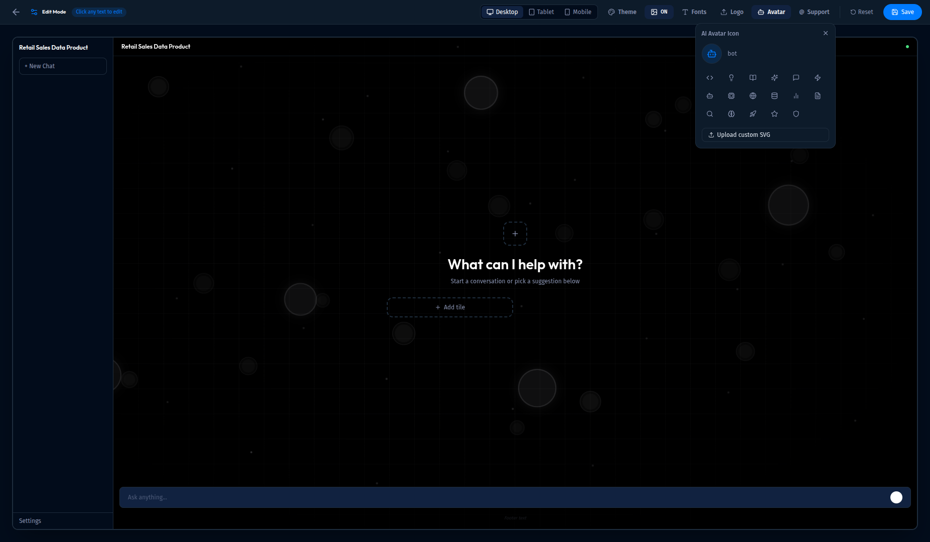 Avatar settings