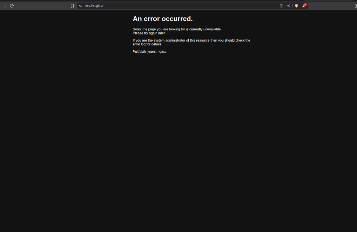 Error screen