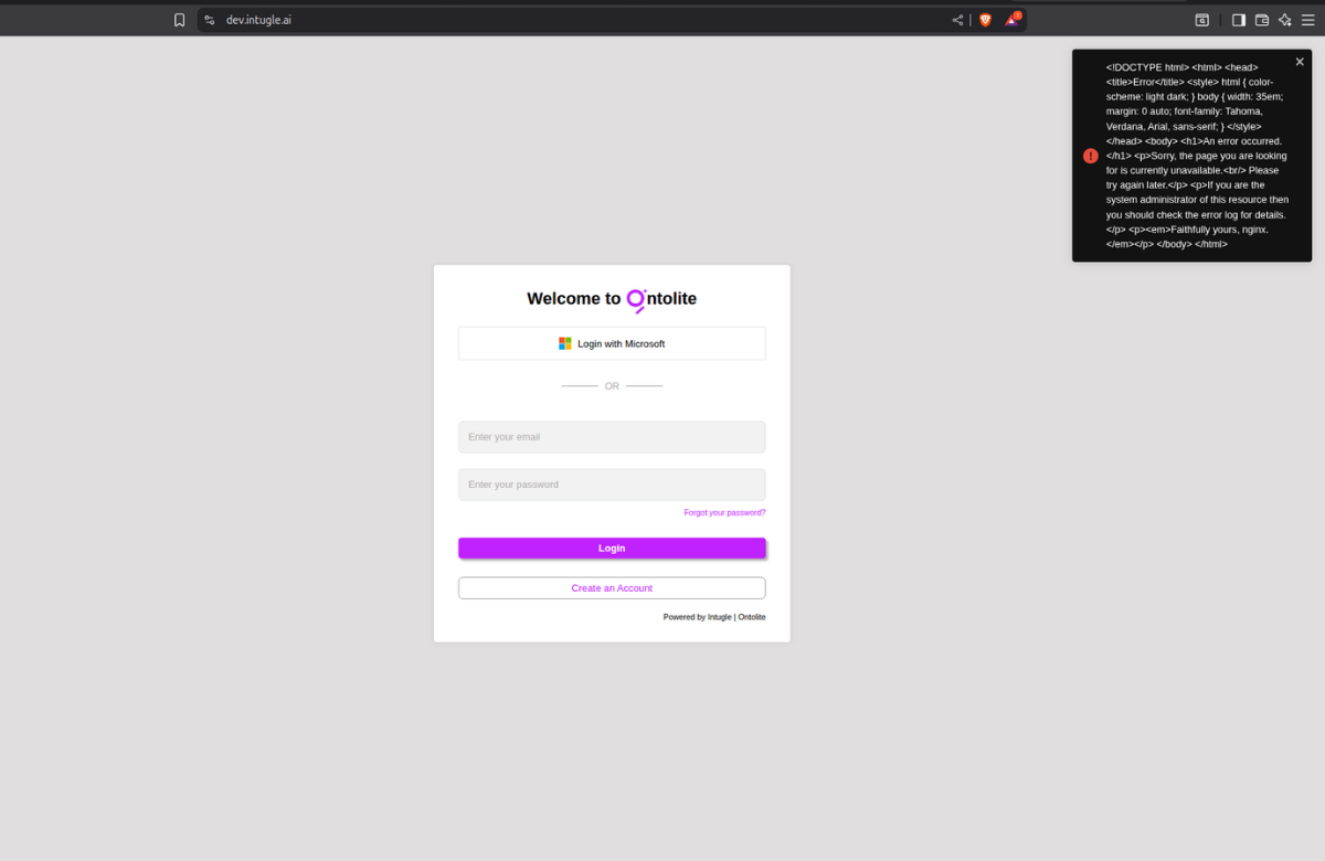 Login error