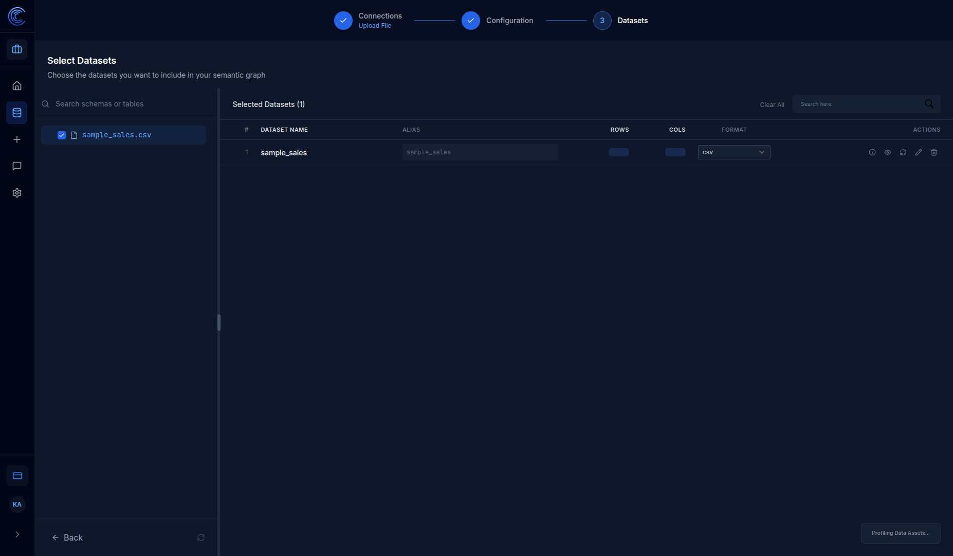 Dataset selected